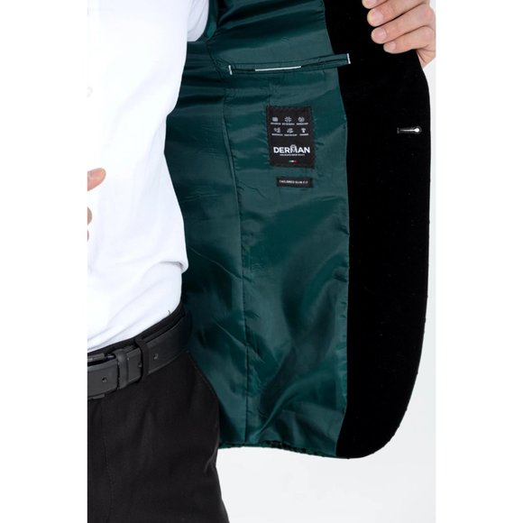 Derman Green Spotted Pattern Silvery Fabric Tuxedo - Picture 5 of 7